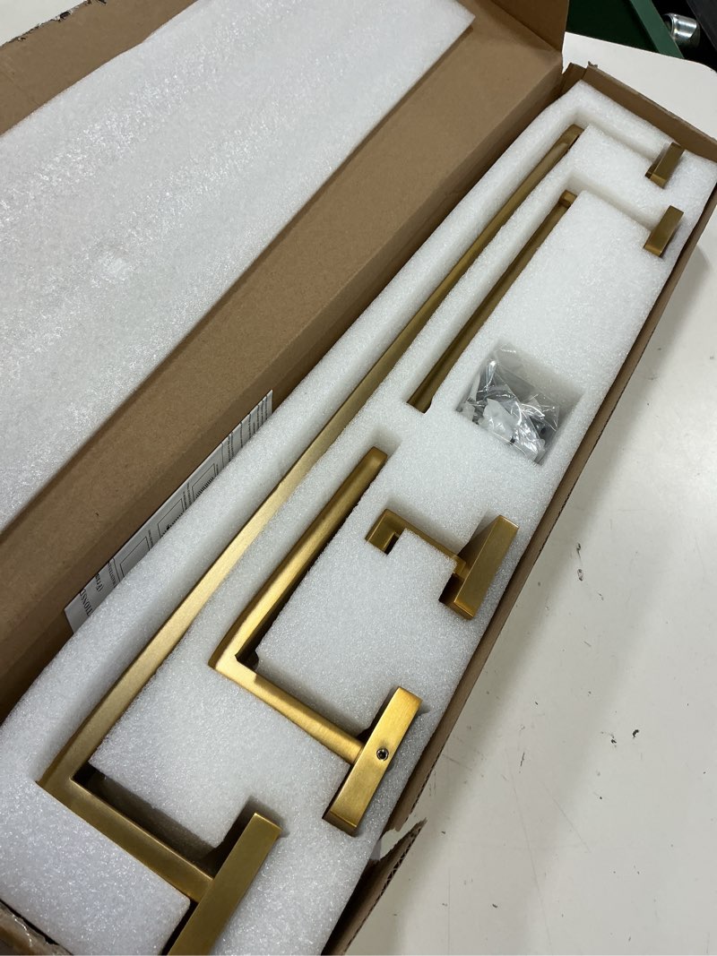 Condition photo showing Good Condition for bagnolux gold towel bar, bathroom set 4 pieces, bath towel holder set sus304 stainless steel, towel bar rack set for wall mounted, square bathroom accessories set fixture heavy duty, brushed brass