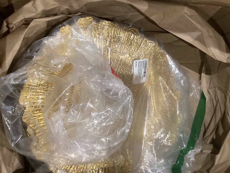 Condition photo showing Good Condition for Coloch Set of 12 Plastic Charger Plates, 13" Reusable Reef Serving Chargers for Dinner Plate Round Shiny Decorative Charger Plate for Wedding, Catering, Parties, Christmas, Home Dinner Use (Gold)