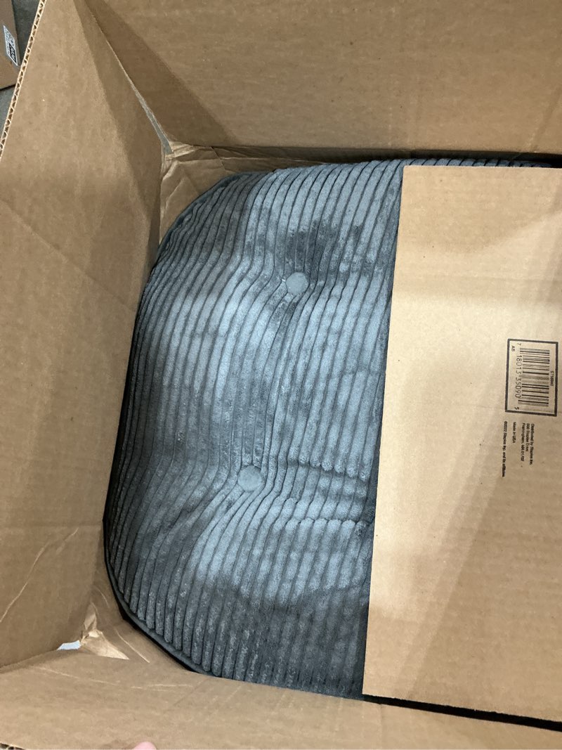 Condition photo showing Good Condition for higogogo 6" extra thick floor pillow cushion for adults, meditation cushion pillow, large round floor sitting, tufted corduroy cover, for tatami living room or yoga, 22x22 inch, 2pack, dark grey round dark grey 6" thick(pack of 2)