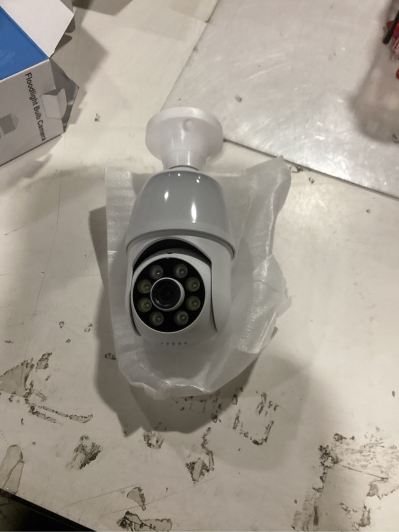 Condition photo showing New/Like New for 52hz 2k light bulb security camera, 2.4ghz wifi lightbulb security cameras wireless outdoor indoor, two-way talk, human detection, color night vision, light socket security camera work with alexa