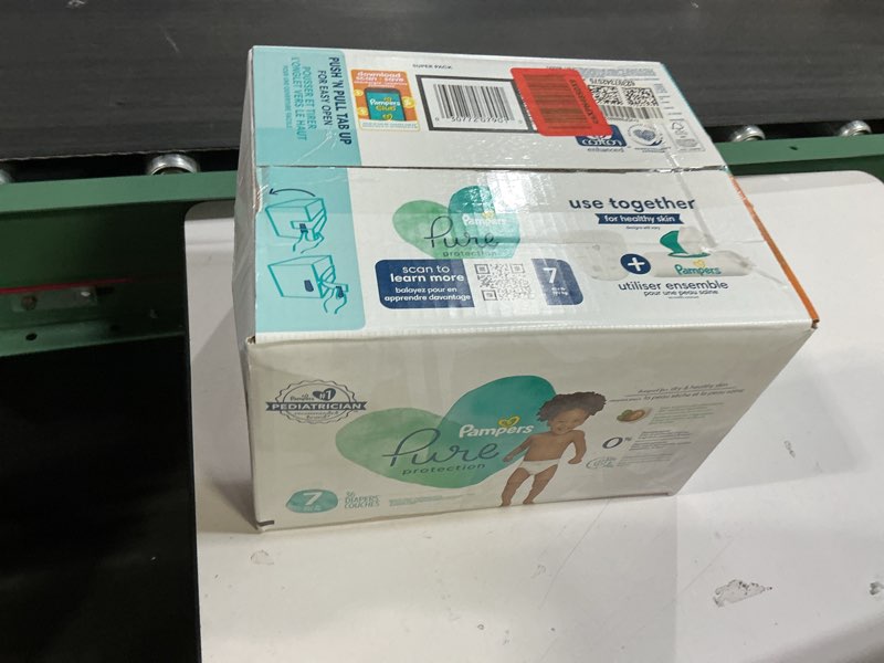 Condition photo showing New/Like New for Pampers Pure Protection Disposable Diapers Super Pack - Size 7 - 36ct