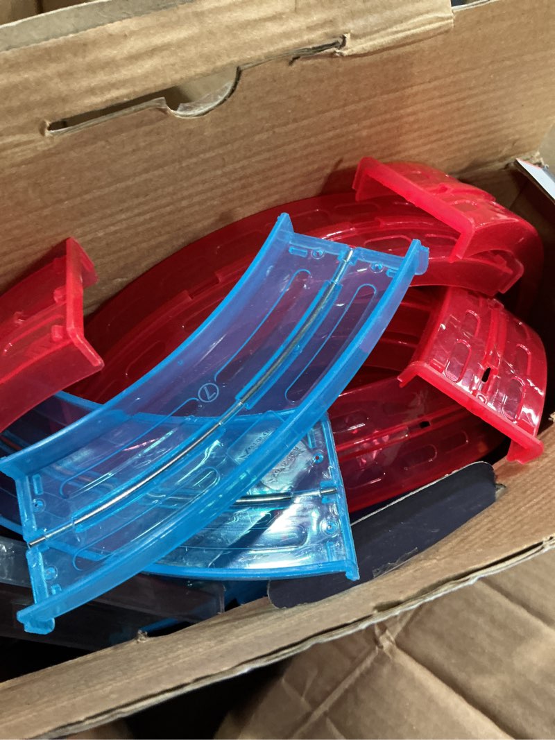 Condition photo showing Good Condition for Toy Car Race Track Set Dual-Track Racing for 2 Players with 4 High-Speed Slot Die-Cast Race Cars, 360°Loops, Turns and Crossover Racing Game Circular Overpass Track Gifts for Boys Kids Age 6 7 8-12 Luxury Version Racing Tracks with 4 Cars