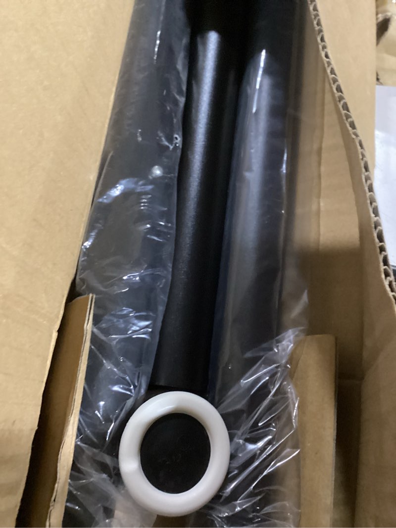 Condition photo showing Good Condition for tension curtain rod 43 to 122 inches (3.6 to 10.2 ft), 1.26" diameter spring adjustable heavy duty long large curtains pole for windows door bathroom patio outdoor no drilling, black 43-122 inch