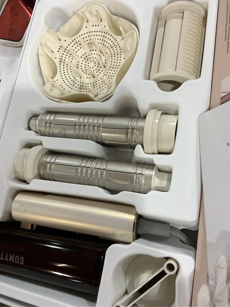 Condition photo showing Good Condition for dual voltage hair dryer for travel, gomyth 5 in 1 air styler with high-speed blow dryer, 100v-240v for worldwide use, compact, plasma scalp protection, no heat damage, includes travel bag