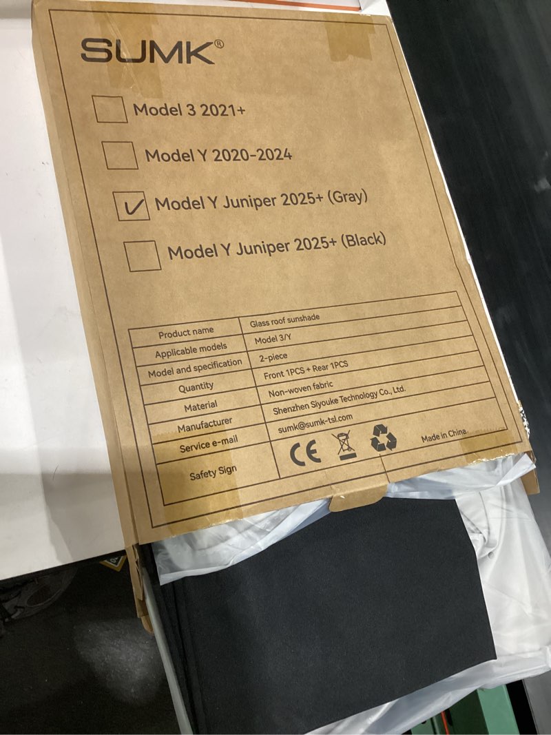 Condition photo showing Good Condition for 2026 upgrade sunshade roof for tesla model y juniper, [graphene infused fabric & upf 50+ & no-sag] 1:1 fit heat insulation sunroof cover for tesla model y accessories 2025 2026, gray, 2pcs gray model y juniper (2025-2026)