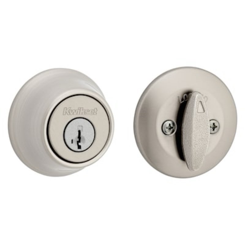 kwikset security 660 series satin nickel single cylinder deadbolt ft. smartkey security