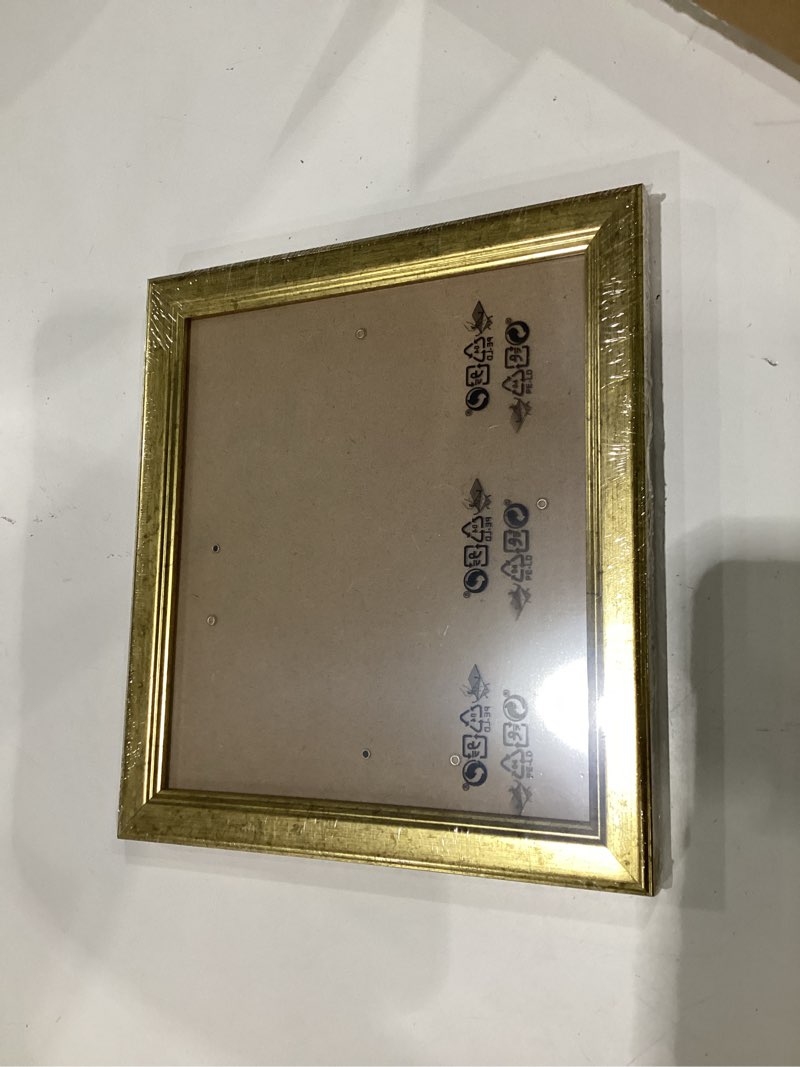 Condition photo showing Good Condition for wood 8x9 frame gold, ornate natural wooden 9x8in picture frames, modern golden 8 x 9inch gallery photo pic frame with hd plexiglass, horizontal vertical wall mounting tabletop display 1pcs gold 8x9
