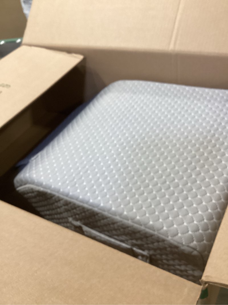Condition photo showing As Is for leg pillow elevation blood circulation, leg wedge for elevation for swelling, leg elevating pillow for after surgery, memory foam foot knee pillow for back sleeping 23.6×16.8×8 inch grey 23.6*16.8*8 inch grey