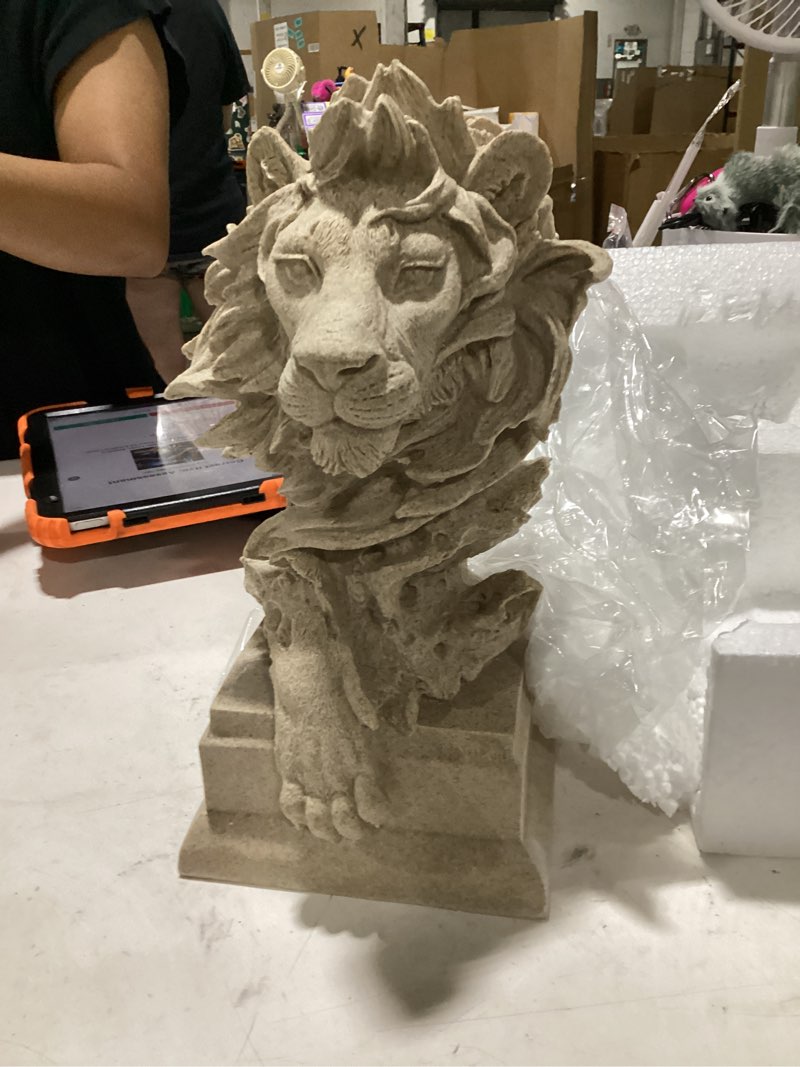 Condition photo showing New/Like New for h&w sandstone lion - the king of beasts - statue decoration for home/study/living room, great collectible figurines, best gift for the man, sandstone color (hh17-d2)