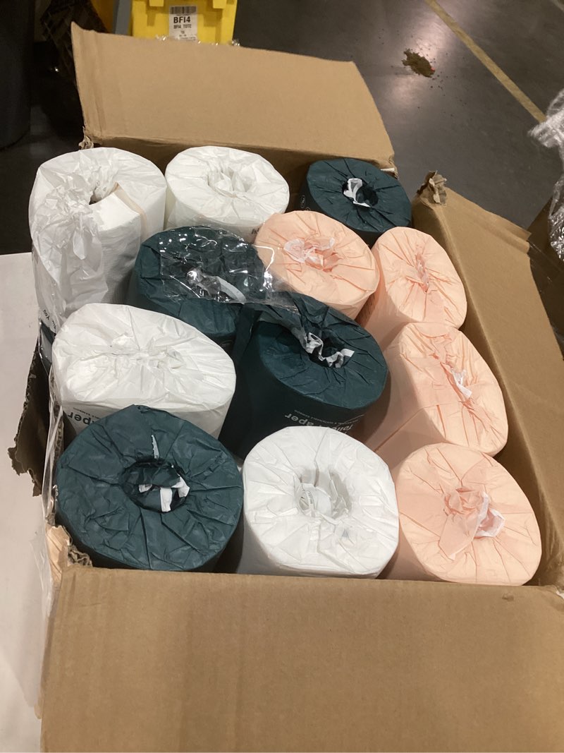 Condition photo showing New/Like New for ecohiny premium & soft bamboo toilet paper | 36 mega rolls, 3 ply & 350 sheets | fsc certified, flushable, septic safe & bpa free | eco friendly & tree free toilet tissues | plastic free packaging
