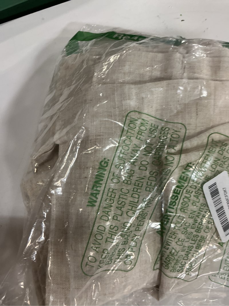 Condition photo showing Good Condition for jinchan winslow linen curtains 45 inch length small window curtains embroidered bordered floral drapes light filtering for bathroom laundry room kitchen farmhouse decor white on beige 2 panels 50"w x 45"l (pack of 2) *linen white