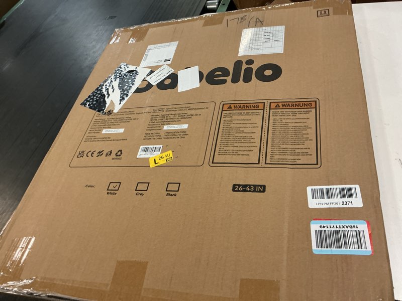 Condition photo showing New/Like New for babelio baby gate for stairs, kitchen & doorways, 26-43" w 28" h no bottom bar| easy installation| one-handed operation| auto-close| hardware mount (drill needed) safety dog/pet gate indoor (white)