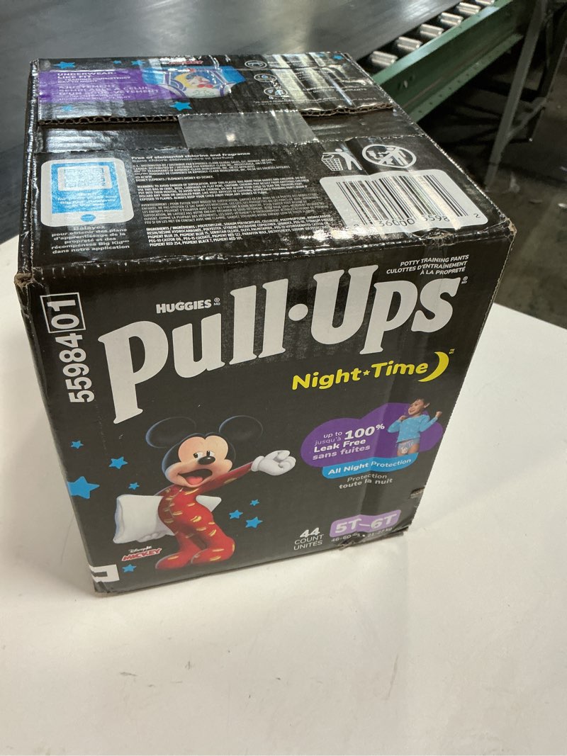 Condition photo showing New/Like New for Pull-Ups Boys' Night-Time Potty Training Pants, Size 5T-6T Overnight Training Underwear (46-60 lbs), 44 Ct 5T-6T 44
