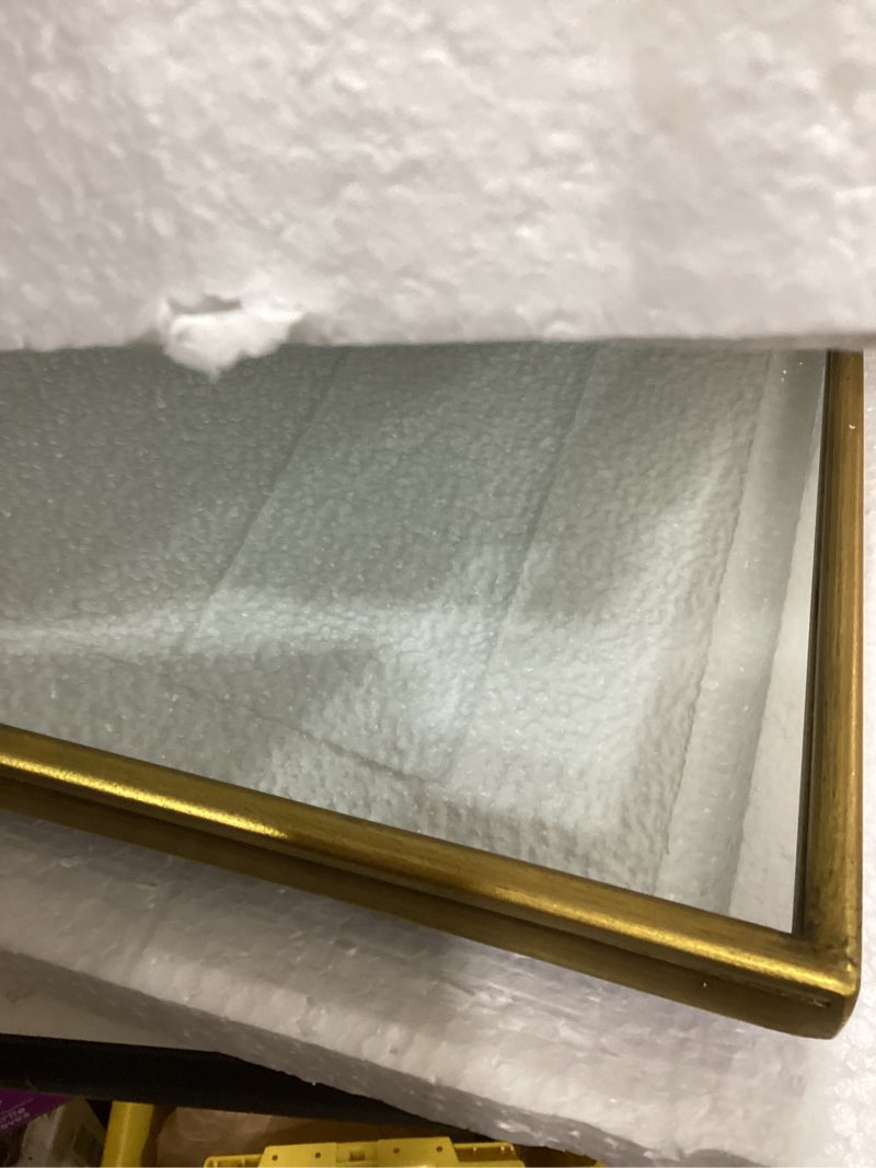 Condition photo showing Good Condition for Gold Baroque Mirror Antique 16x24 Inches - Vintage Arched Mirror with Ornate Gold Frame for Entryway, Narrow Hallway & Bathroom Wall Decor 24"L x 16"W Gold