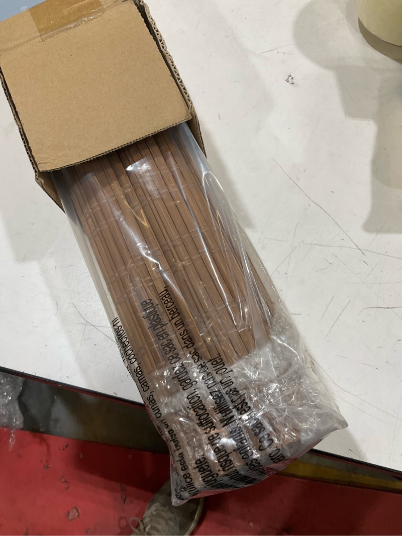 Condition photo showing Good Condition for lazblinds no drill bamboo roman shades, 34x64, tuscan b | light filtering window treatment, no tools cordless roll up bamboo blinds for window tuscan b 34'' w x 64'' h