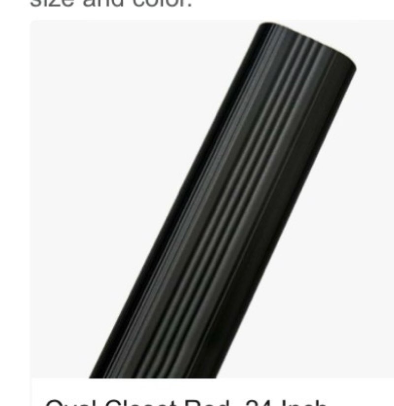 Aluminium Alloy Oval Closet Rod, 24 Inch Heavy Duty Wardrobe Hanging Rod, Durable Oval Shape for Clo