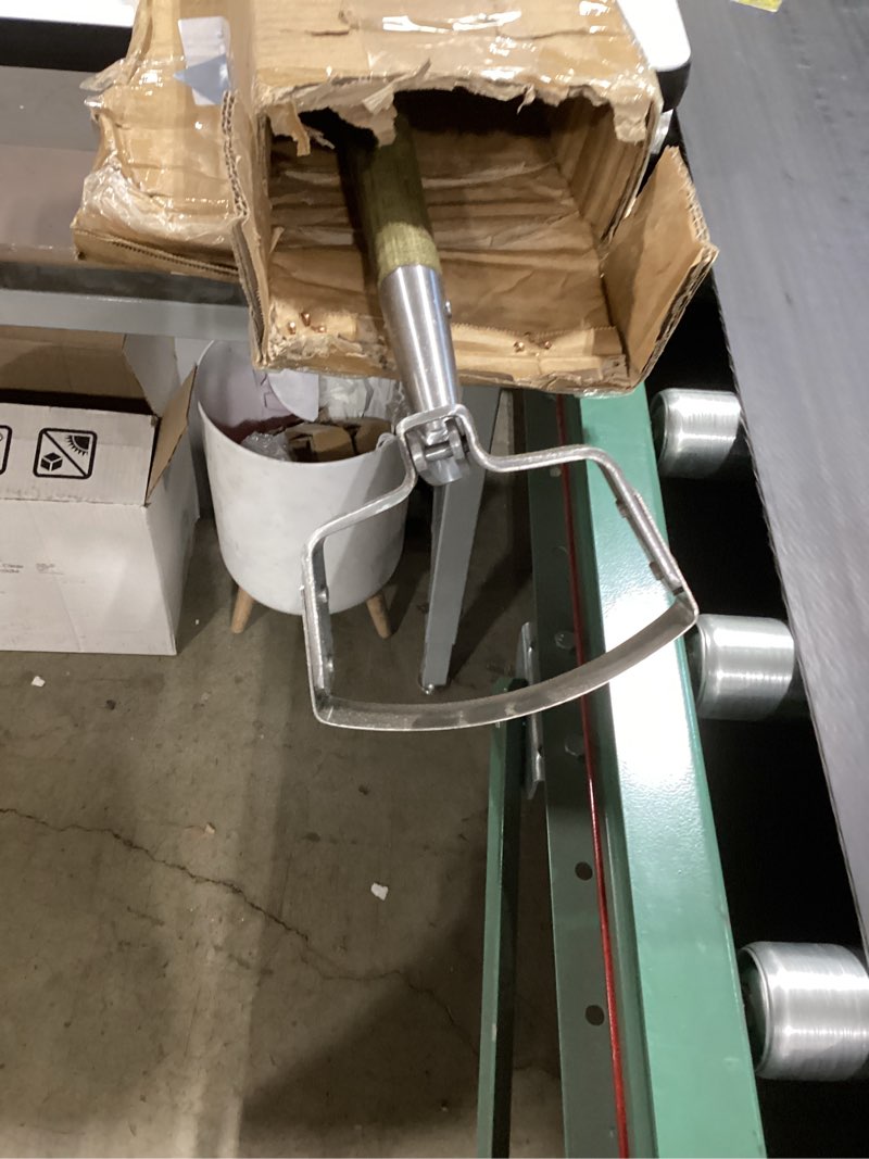 Condition photo showing Good Condition for haliaeetus scuffle hoe, 16.8'' stirrup hoe for weeding precisely in raised bed, stainless steel action hoe for weeding in push-pull motion, hula hoe with compact size for weeding in between plants