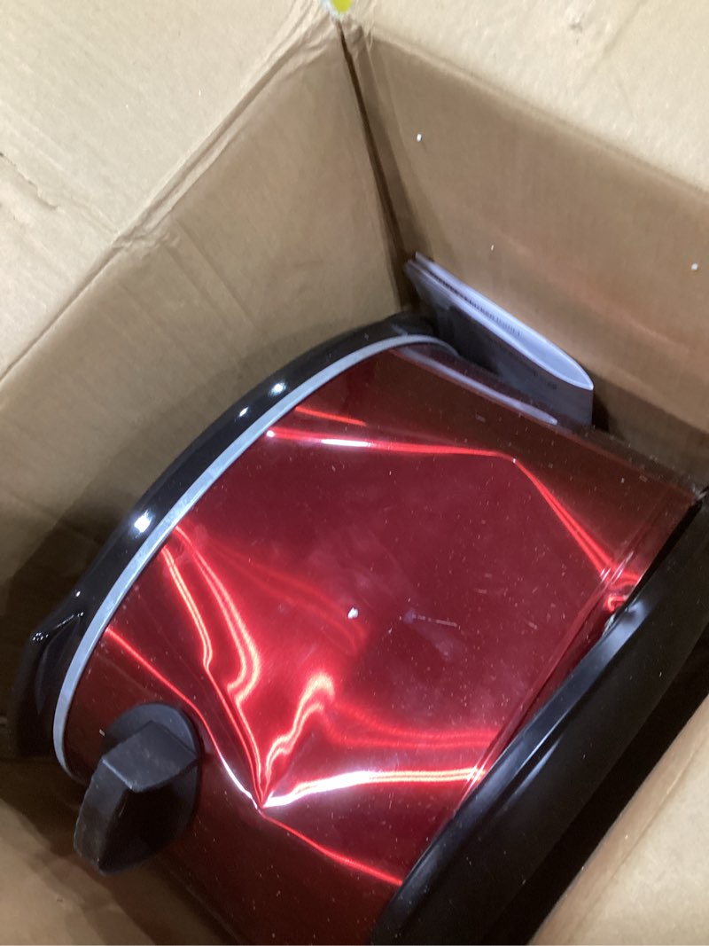 Condition photo showing As Is for Elite Gourmet MST-900RXT# Electric Ceramic XL Jumbo Slow Cooker, Adjustable Temp, Entrees, Sauces, Stews & Dips, Dishwasher Safe Glass Lid & Crock, 8.5Qt, MetallicRed