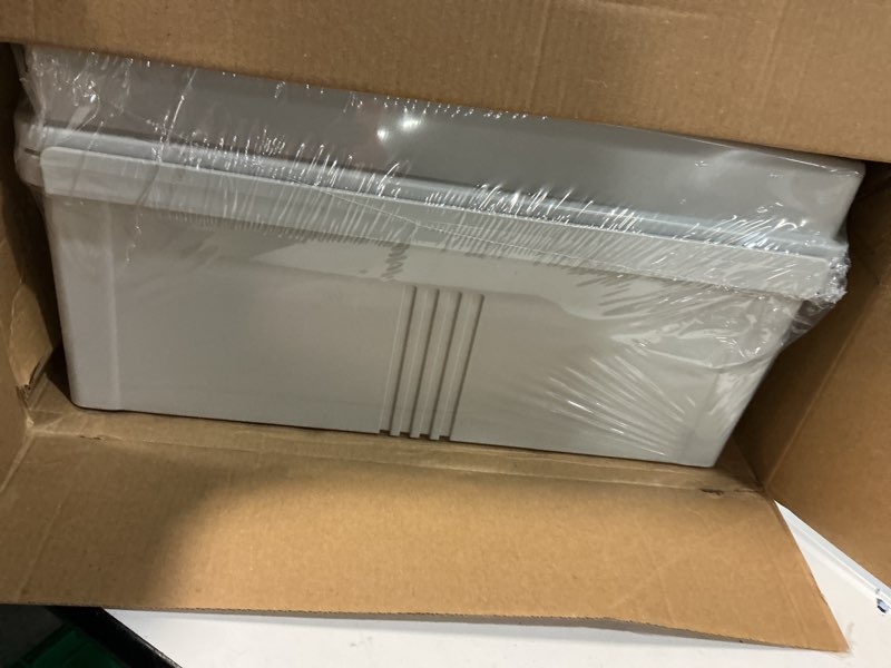 Condition photo showing Good Condition for gratury junction box, ip67 waterproof plastic enclosure for electrical project, hinged grey cover, includes mounting plate and wall bracket 510×410×200mm (20"×16.1"×7.9")