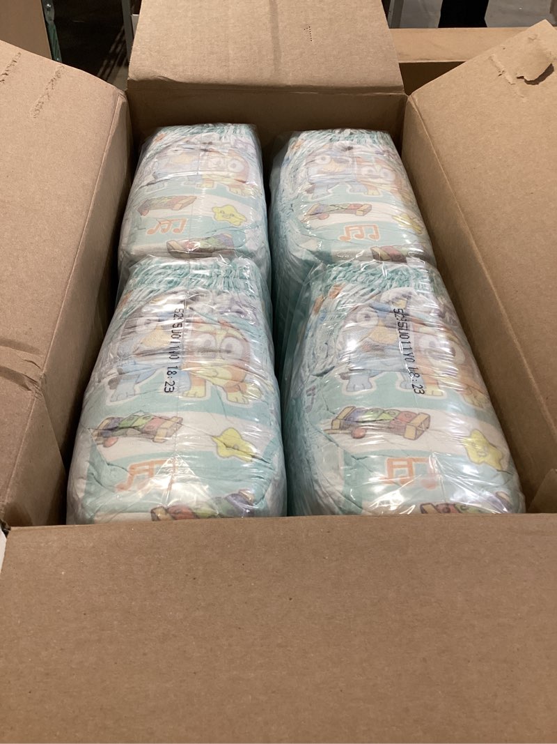 Condition photo showing New/Like New for Pampers Training Pants - Easy Ups Boys & Girls Bluey - Size 4T-5T, 104 Count, Children's Potty Underwear (Packaging May Vary) 4T-5T 104
