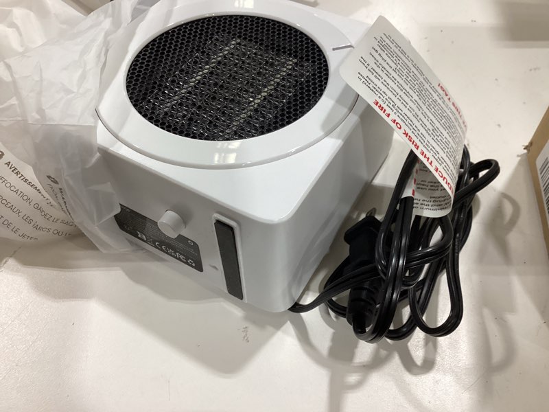 Condition photo showing Good Condition for gaiatop mini space heater, lightweight ptc ceramic fast heating 500w energy efficient for indoor use, overheating & 45° tip-over protection, portable desk electric heaters for office home white