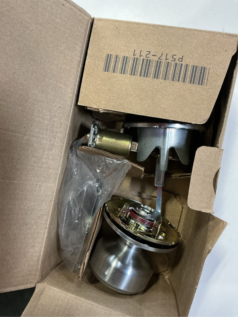 Condition photo showing As Is for schlage f40 bwe 626 bowery privacy lock knob, satin chrome satin chrome privacy standard