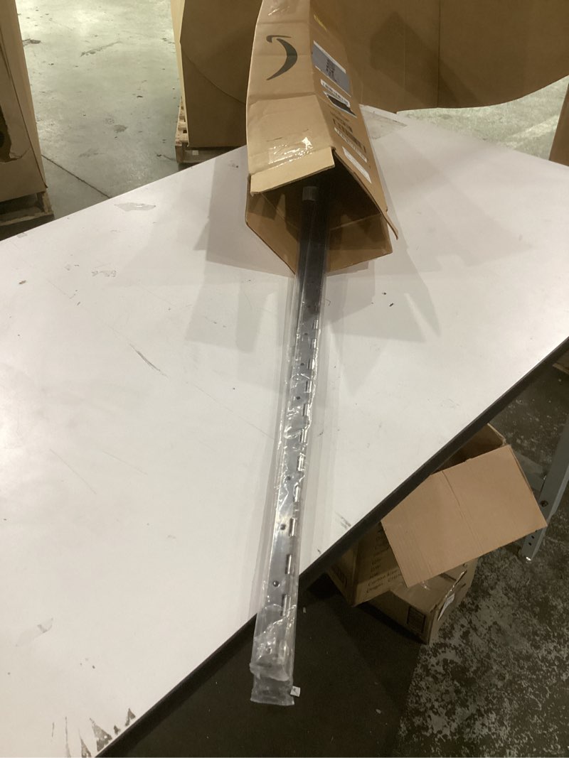 Condition photo showing As Is for heavy duty piano hinge 48 inch x 1.5 inch stainless steel continuous & piano hinges with holes, 48" continuous hinges for cabinet, door, diy wood boxes, 0.060" leaf thickness, 1.5" open width 48 inch silver