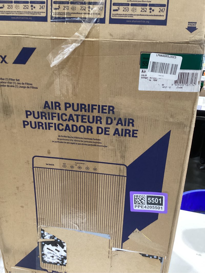 Condition photo showing As Is for winix 5510 air purifier (new generation of 5500-2 with app support) for home large room up to 1881 ft² in 1 hr, true hepa, high deodorization carbon filter and auto mode, captures pet allergies, smoke polished charcoal gray air purifier