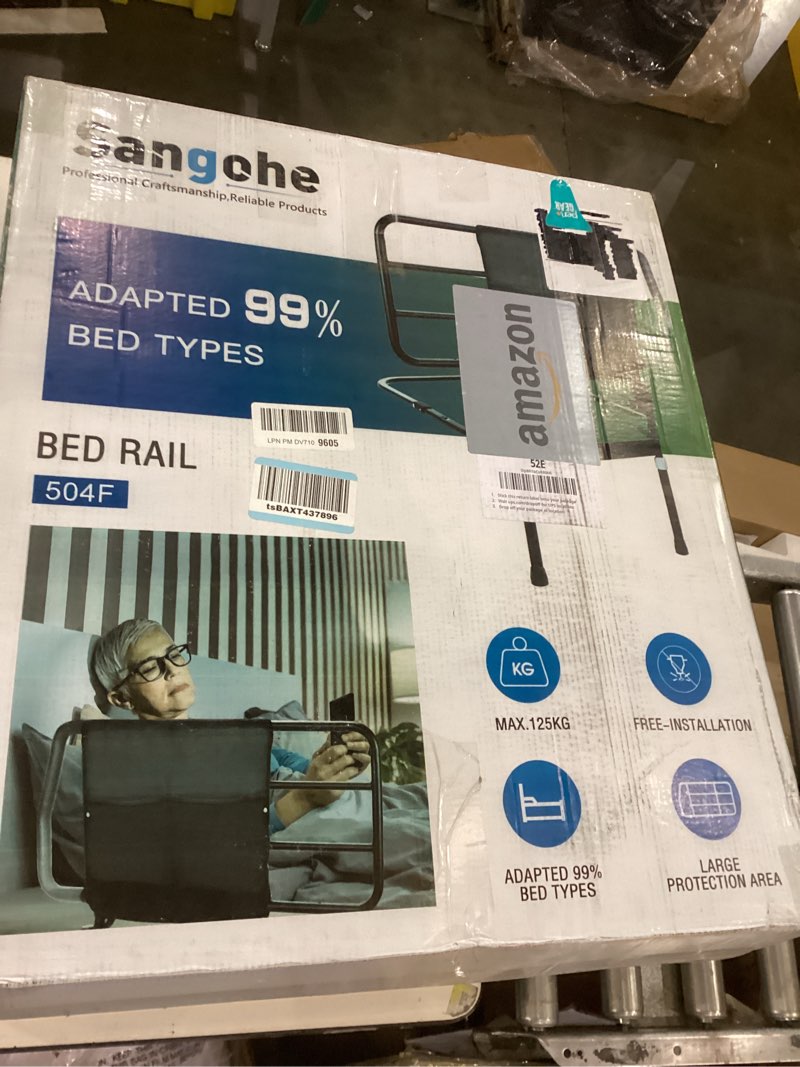 Condition photo showing New/Like New for Sangohe Bed Rail for Elderly, Extra Large Heavy Duty Safety Rail for Seniors, Bed Assist Grab Bar Handle with Storage Pocket, Safety Bed Rails for Elderly Adults Getting in & Out of Bed, 504F