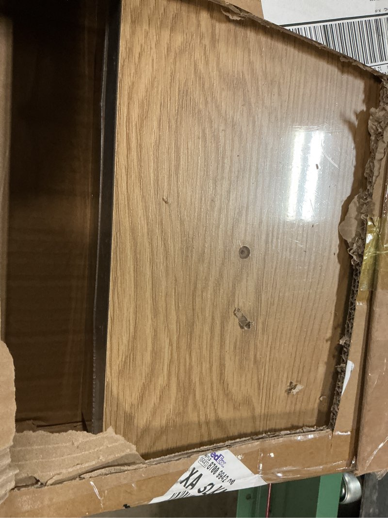Condition photo showing Good Condition for heimlove 24 inch floating shelves for wall oak shelves set of 2,wall mounted rustic wood 8 inch deep floating shelf with invisible brackets for bedroom kitchen living room 24''w x 7.9''d x 1.5''h,set of 2-mdf oak