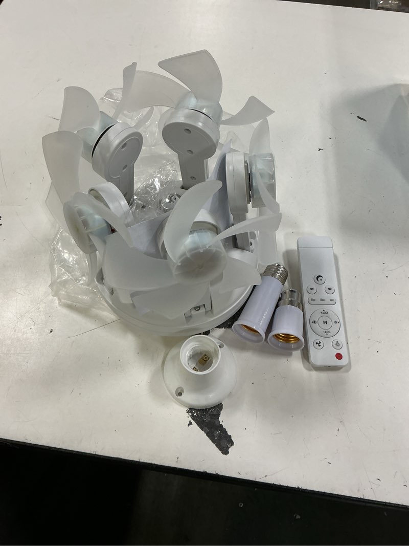 Condition photo showing New/Like New for socket fan light with remote, ceiling fan with lights e26/b22 screw, | 1200 lumens, 3 color temperatures led, 3 speed, easy to install ,replacement for bedroom, kitchen, living room white 5