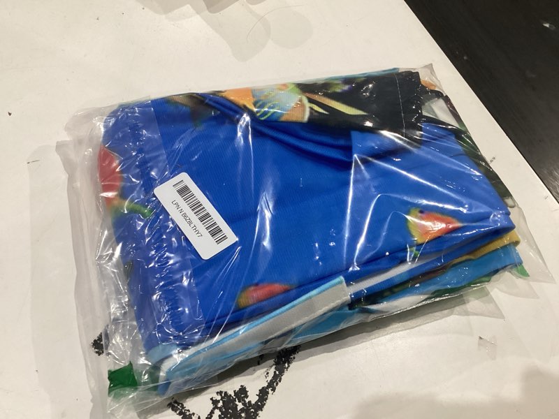 Condition photo showing New/Like New for tropical ocean doorway curtains blue fantasy fish underwater world blue doorway curtain 1 panel 34" w x 80" l door drape for kitchen restaurant tropical ocean 34"w x 80"l (pack of 1)
