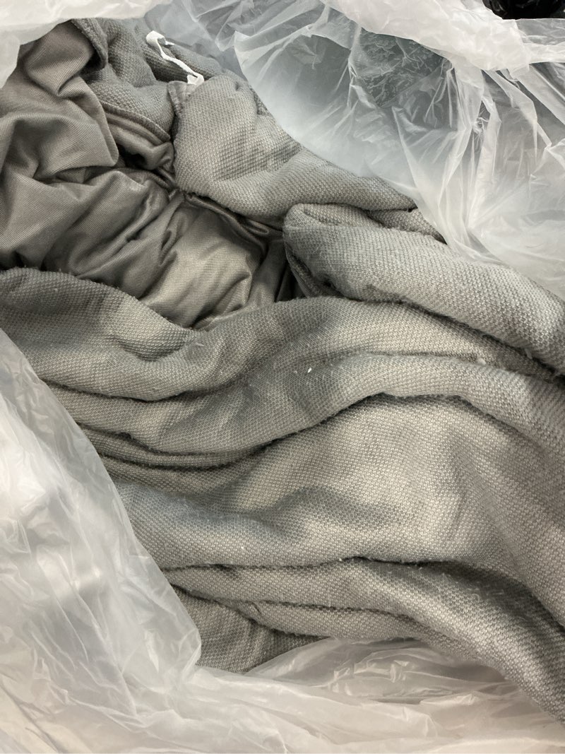 Condition photo showing As Is for bedsure fluffy flannel duvet cover set - faux fur comforter cover king size, gray warm plush bedding for winter, 3-piece set with zipper closure (104"x90") and 2 pillow shams
