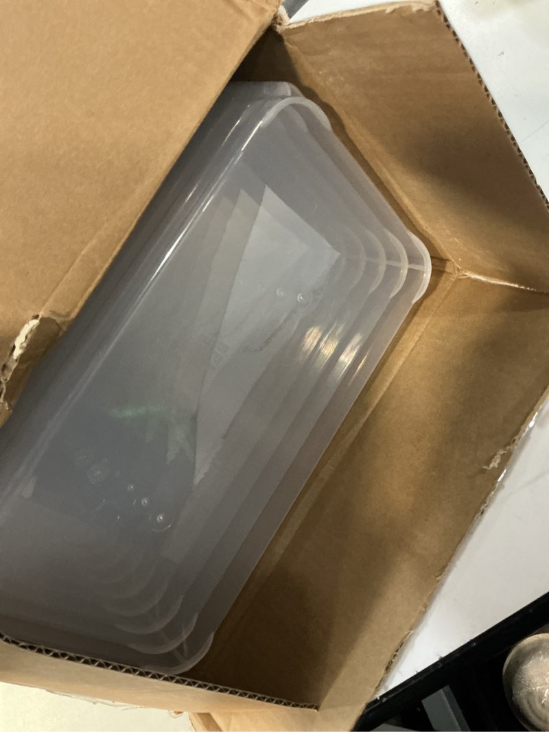 Condition photo showing Good Condition for novelinks 6 quart clear plastic storage bins with transparent lids stackable box craft storage organizing container,12 pack