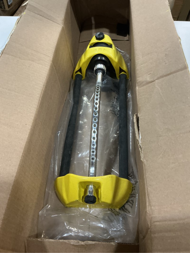 Condition photo showing As Is for dramm 15001 colorstorm premium metal brass nozzle jets, yellow oscillating sprinkler
