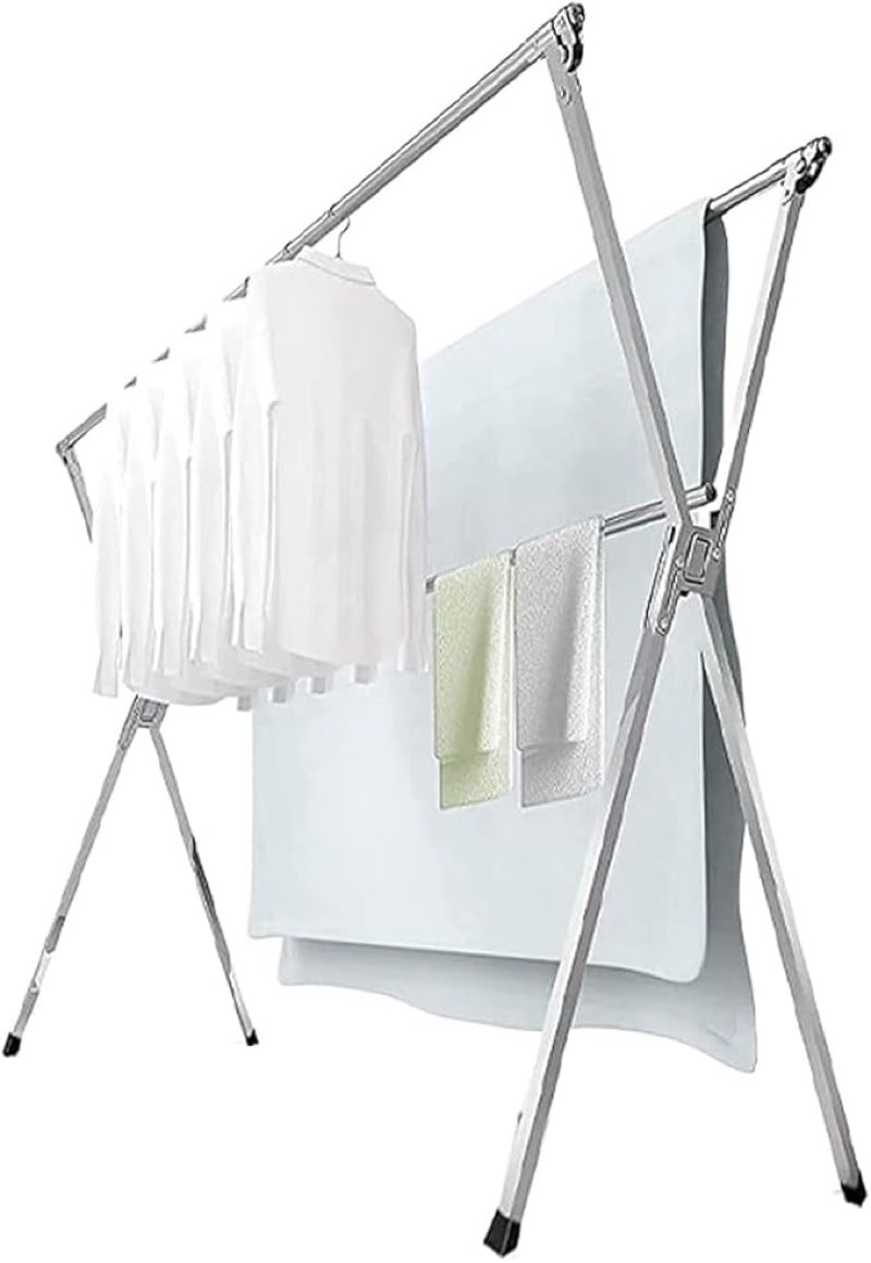 SIMILAR TO Laundry Drying Rack, Stainless Steel Drying Rack Foldable Clothes Rack Drying Racks for Dry Laundry and Hang Clothes Floor Standing Laundry Rack