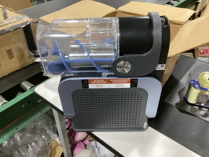 Condition photo showing As Is for ninja slushi with rapidchill technology, 88 oz. frozen drink & slushie machine, 5 preset programs, margaritas, frappés, and more, premium accents, black, fs301   **handle is broke **