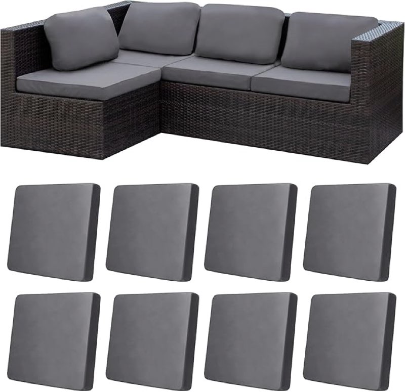 8pcs patio cushion covers,patio seat protectors splash-proof, deep seat, washable outdoor couch cush