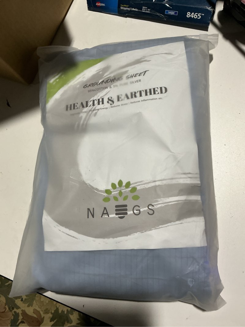 Condition photo showing Good Condition for NAGS® Grounding Sheets,Grounding Bedding Sheet, Soft Cotton with Pure Silver Fitted Grounded Sheet for Improved Sleep,Pain Relief (Sky Blue, Queen,60 * 80 * 13.5inch) Sky Blue Queen