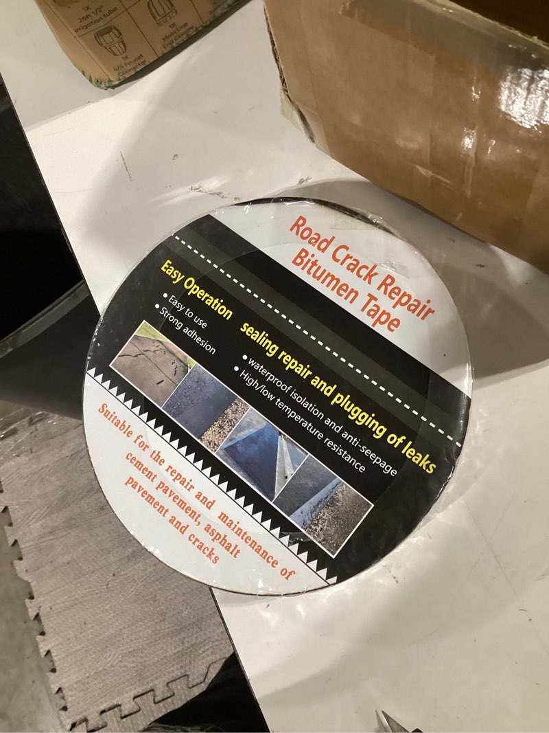 Condition photo showing New/Like New for boshen 1 roll 1.57in x 33 ft asphalt crack tape self-adhesive asphalt crack filler asphalt joint repair for driveway parking lot roof asphalt cement road(3mm thick), no torch required