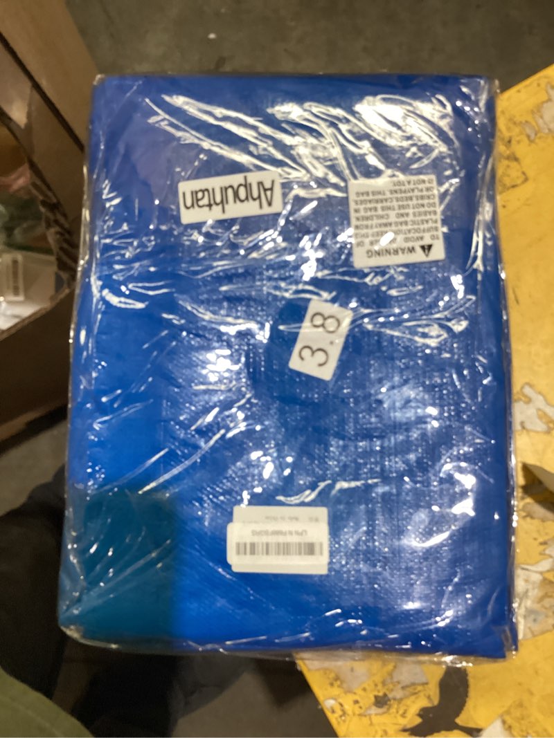 Condition photo showing As Is for 12 ft round pool liner pad for above ground swimming pool, outdoor pool mat | for above ground pool pad, under pool floor liner underlayment pad, prevents punctures pool mat protector tarp