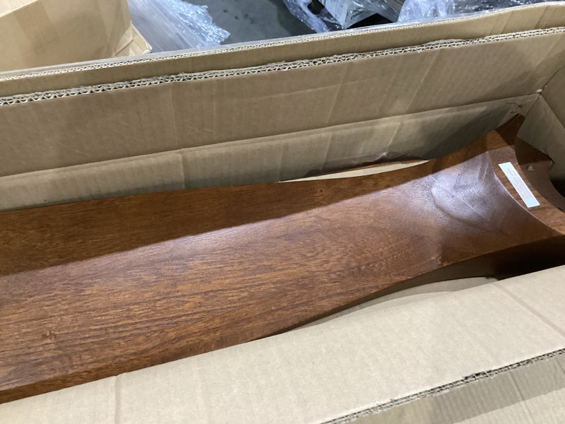 Condition photo showing Good Condition for Ceiling Fans with Lights and Remote, 60 Inch Low Profile Ceiling Fan with Light, 3 Wood Blades, 2 Downrods, Reversible DC Motor, Timer, Propeller Modern LED Ceiling Fan for Outdoor Indoor Dark Walnut 60 inch