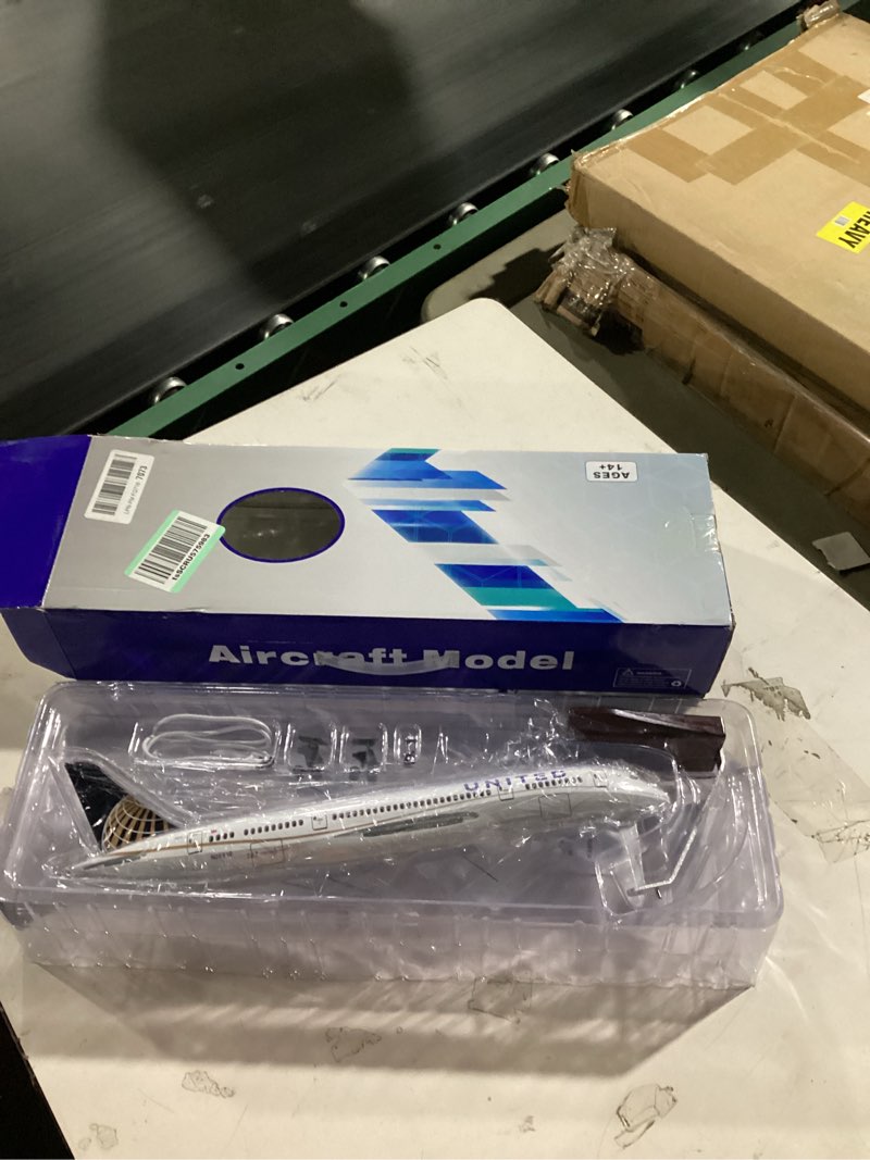 Condition photo showing As Is for 1/400 united plane model 747 for boeing 747 airlines diecast metal airplane model with stand (6 inch l) for aviation enthusiasts gift, desktop display a. united airlines