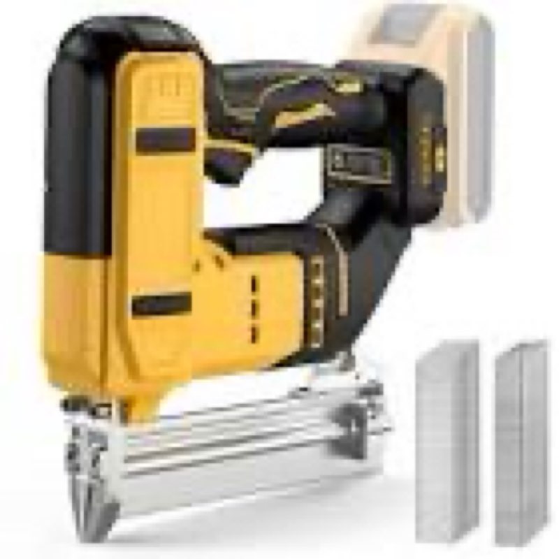 18 gauge cordless brad nailer & staple gun for dewalt 20v max battery, 2-in-1 battery powered nail g