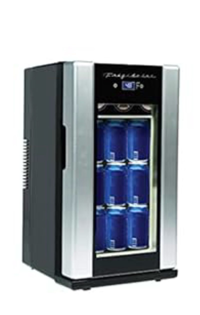 Frigidaire EFMIS567_AMZ 18 Can OR 4 Wine Bottle Retro Beverage Fridge, Temperature Control, Thermoelectric, FreonFree, Stainless