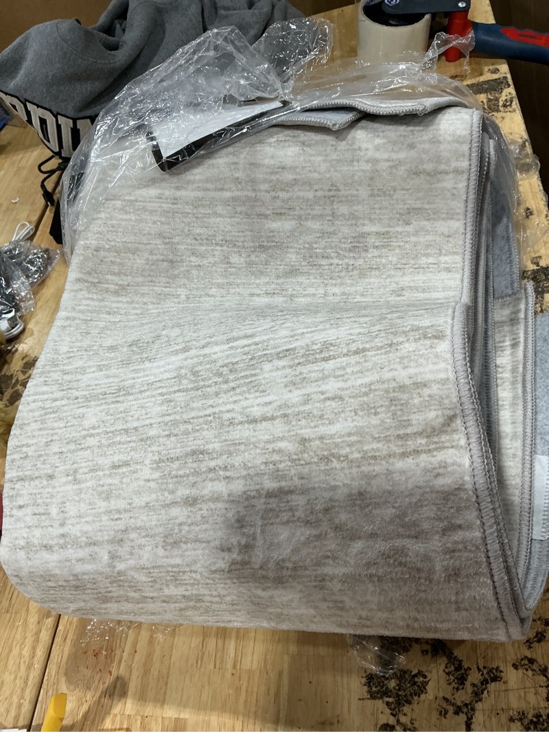 Condition photo showing As Is for size smallrug , washable rug for living room non-slip modern abstract area rug stain resistant large bedroom rug contemporary accent throw floor carpet solid rug for dining room home decor, cream