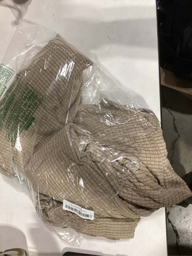 Condition photo showing As Is for northern brothers dining room chair covers set of 6, removable washable chair covers for dining chairs stretch parson chair slipcover, khaki khaki 6