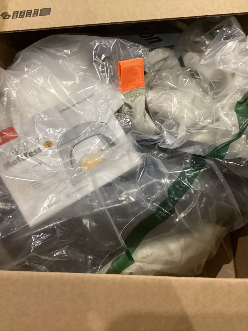 Condition photo showing Good Condition for QPAU Inflatable Toddler Travel Bed with Tent – Lightweight Blow Up Kids Air Mattress with Hand Pump – Indoor & Outdoor Portable Sleeping Solution for Camping, Travel, Home, Grandma’s – Ages 3+ A-Khaki Gray