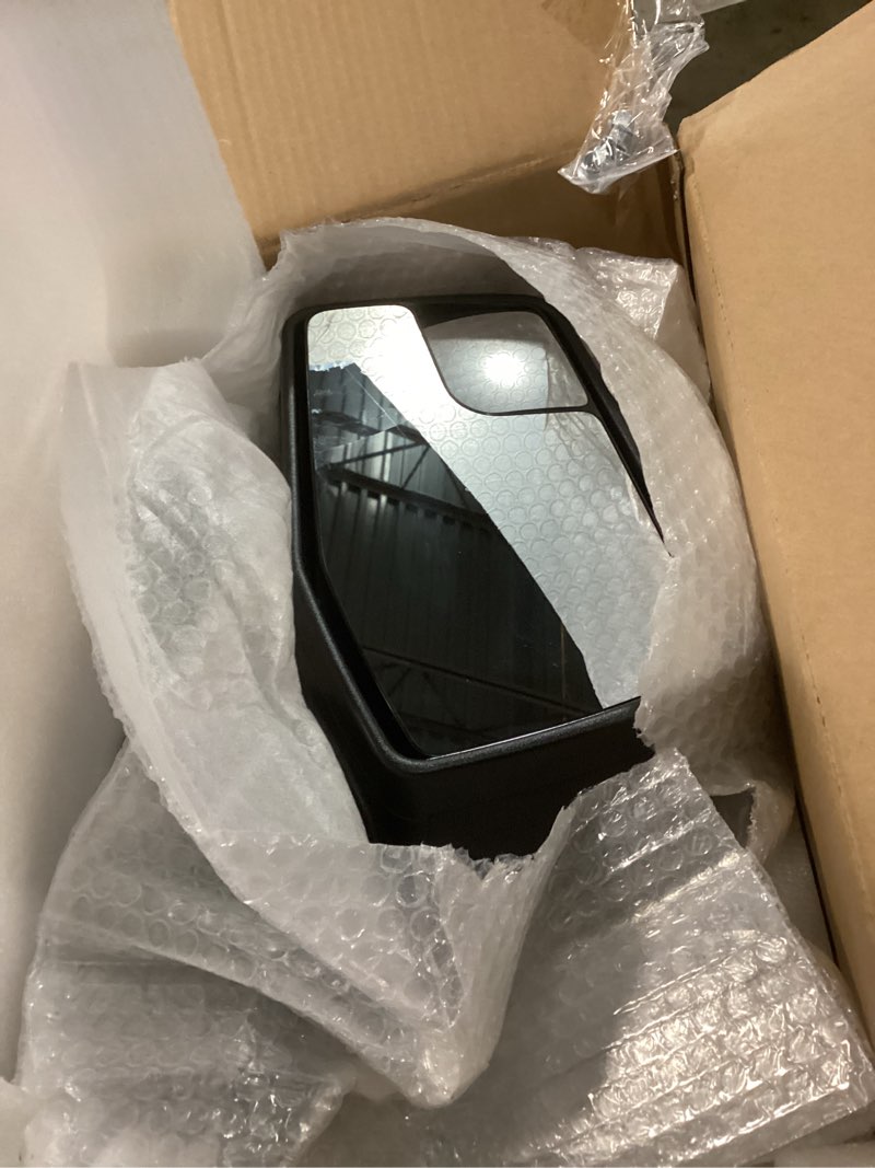 Condition photo showing As Is for side mirror compatible with 2019-2025 chevy silverado 1500 rst with turn signal sideview mirror textured black - gm1320680 84823221 (7 pins & left driver side) l - 7 pins & textured black