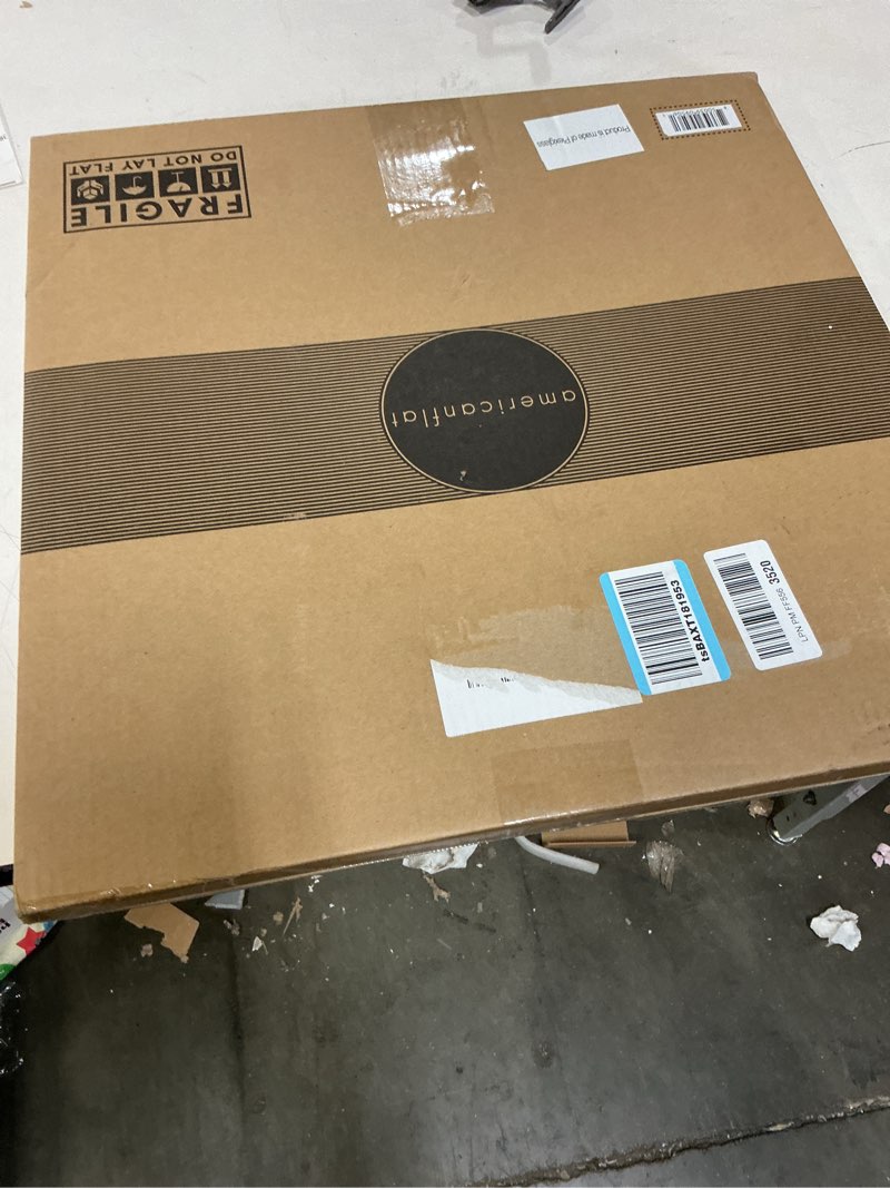 Condition photo showing As Is for Americanflat 17x17 Picture Frame with Polished Plexiglass - Epic Collection - Square Picture Frame with Engineered Wood - Wide Photo Frames for Wall display - Black Black 17x17